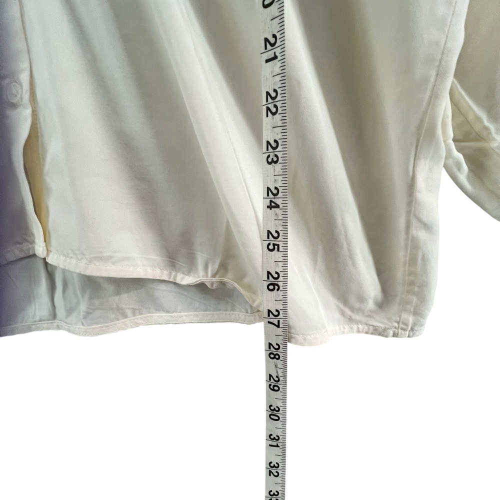 Everlane Gathered Blouse Bone White 100% Tencel Relaxed Minimalist Top Womens XL - Picture 10 of 14